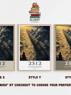 2312 book cover print in frame leaning in hallway – sci fi wall art
