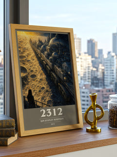 2312 book cover print framed by window – literary home decor