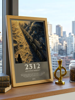 2312 bookish print framed by window – literary home decor