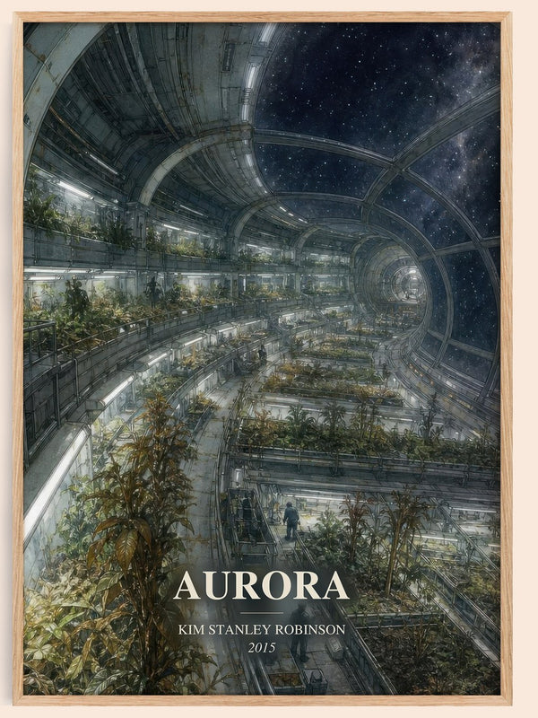 Aurora watercolour book poster by Kim Stanley Robinson – framed literary art print