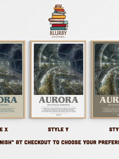 Aurora bookish print in frame leaning in hallway – sci fi wall art