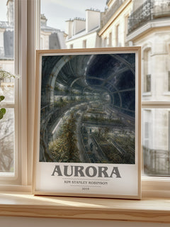 Aurora book cover poster colour and style options – Kim Stanley Robinson book art