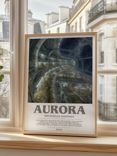 Aurora bookish poster colour and style options – Kim Stanley Robinson book art