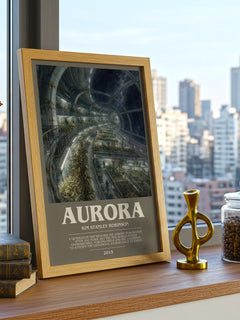 Aurora bookish print framed by window – literary home decor