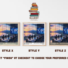 The Ministry for the Future literary print in frame leaning in hallway – sci fi wall art