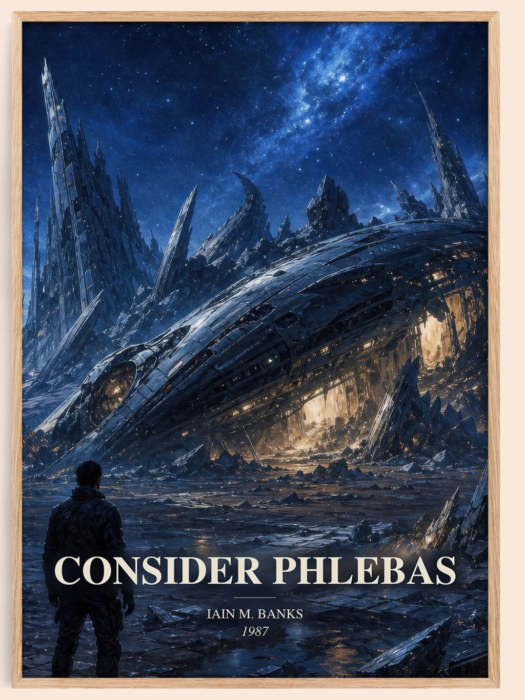 Consider Phlebas watercolour book poster by Iain M. Banks – framed literary art print