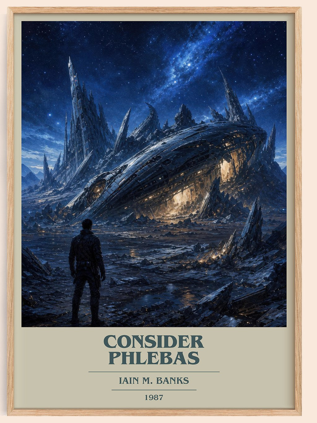 Consider Phlebas book cover book poster by Iain M. Banks – framed literary art print