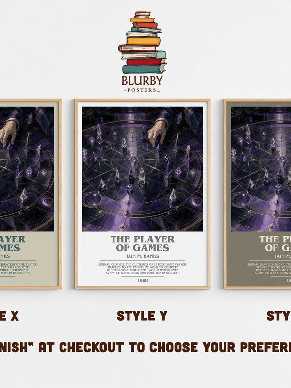 The Player of Games bookish print in frame leaning in hallway – sci fi wall art