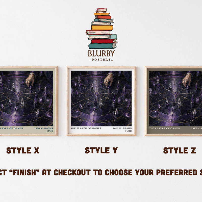 The Player of Games literary print in frame leaning in hallway – sci fi wall art