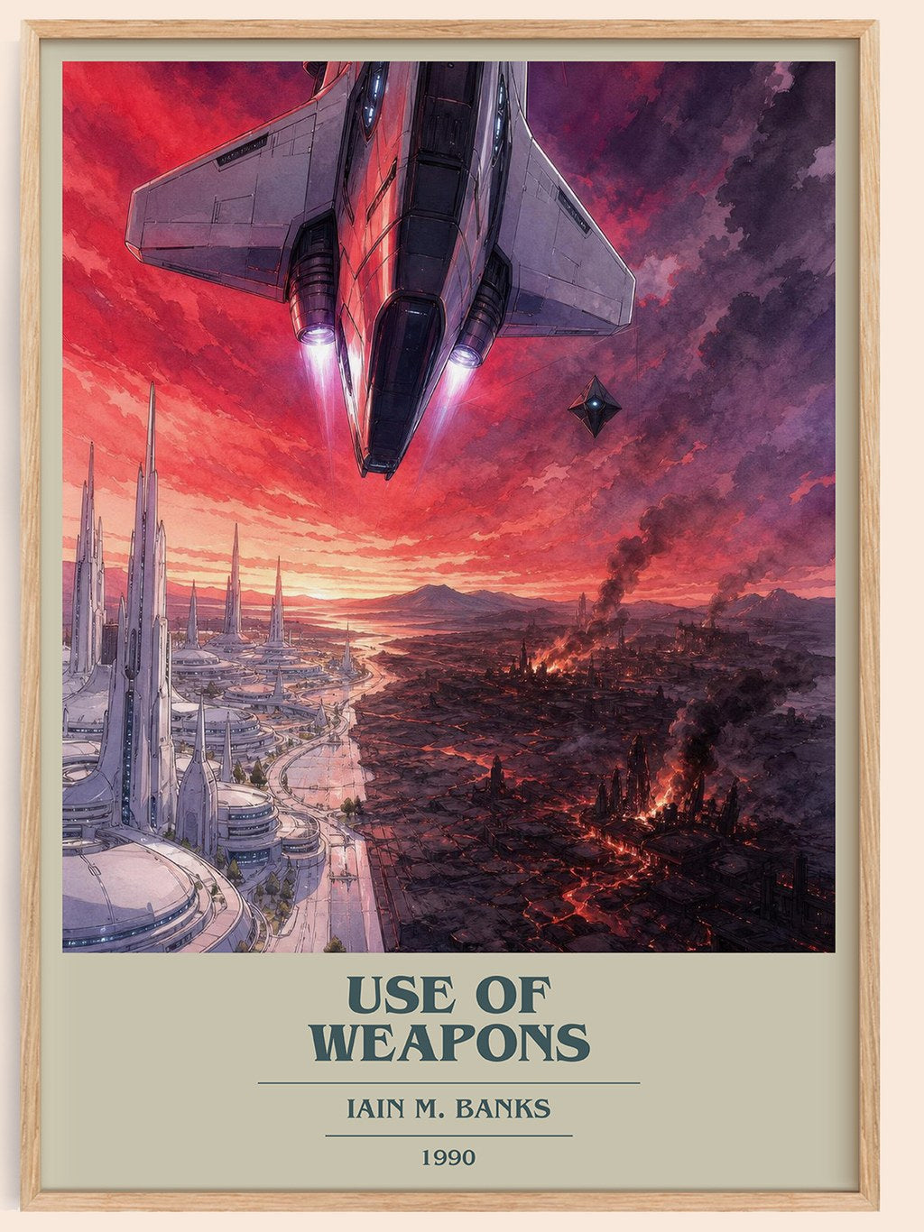 Use of Weapons book cover book poster by Iain M. Banks – framed literary art print