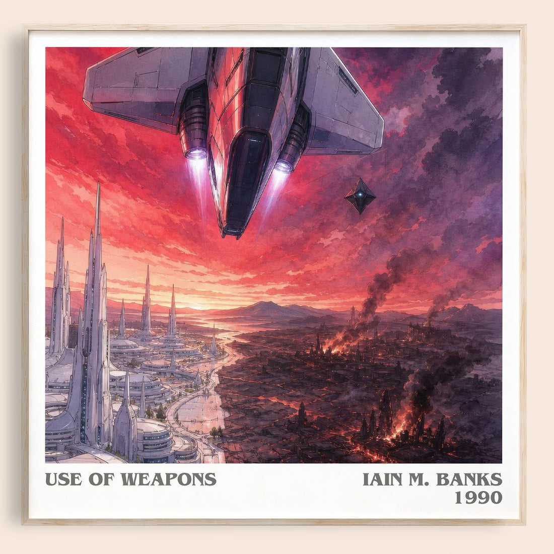 Use of Weapons literary book poster by Iain M. Banks – framed literary art print