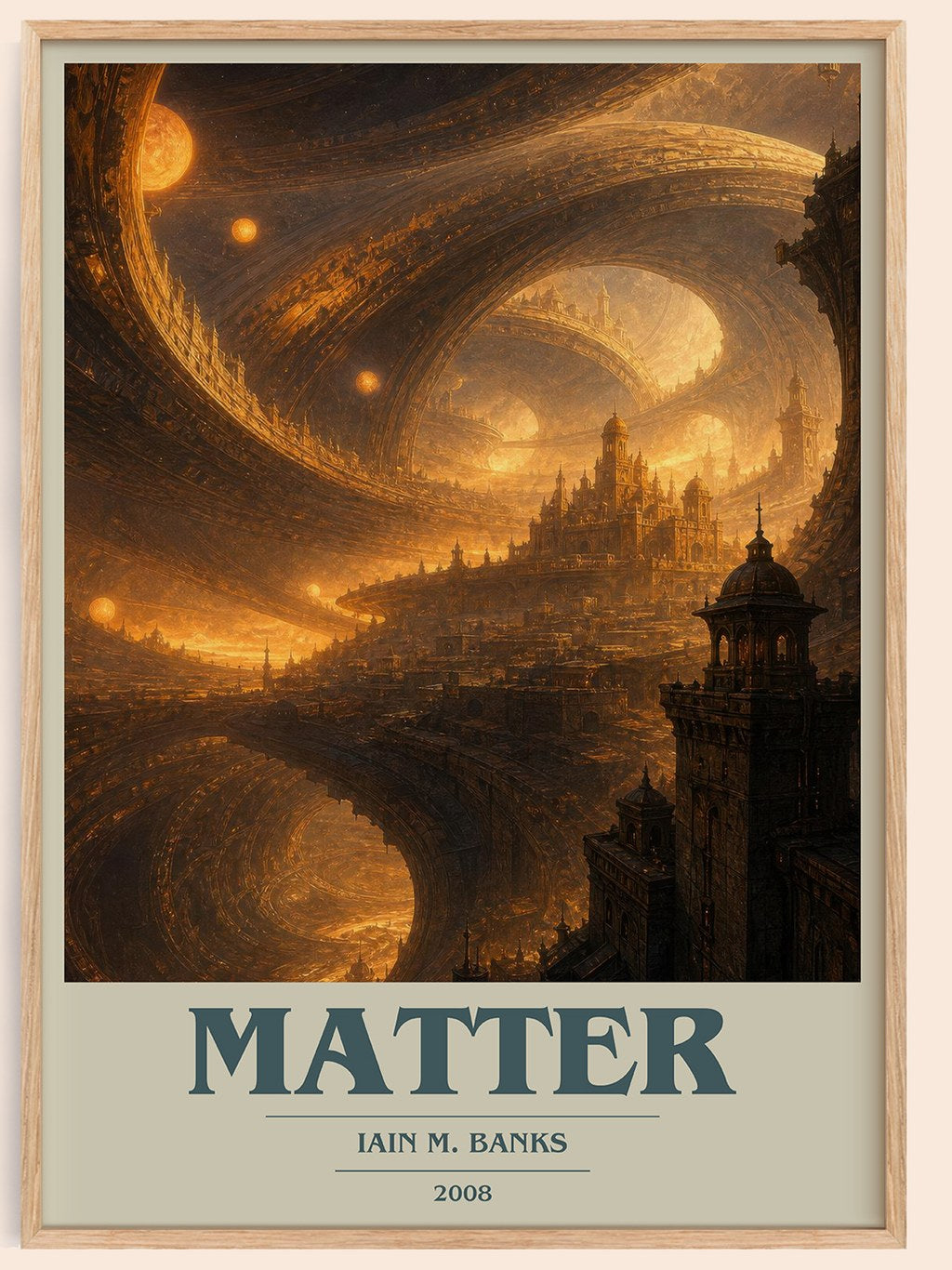 Matter book cover book poster by Iain M. Banks – framed literary art print