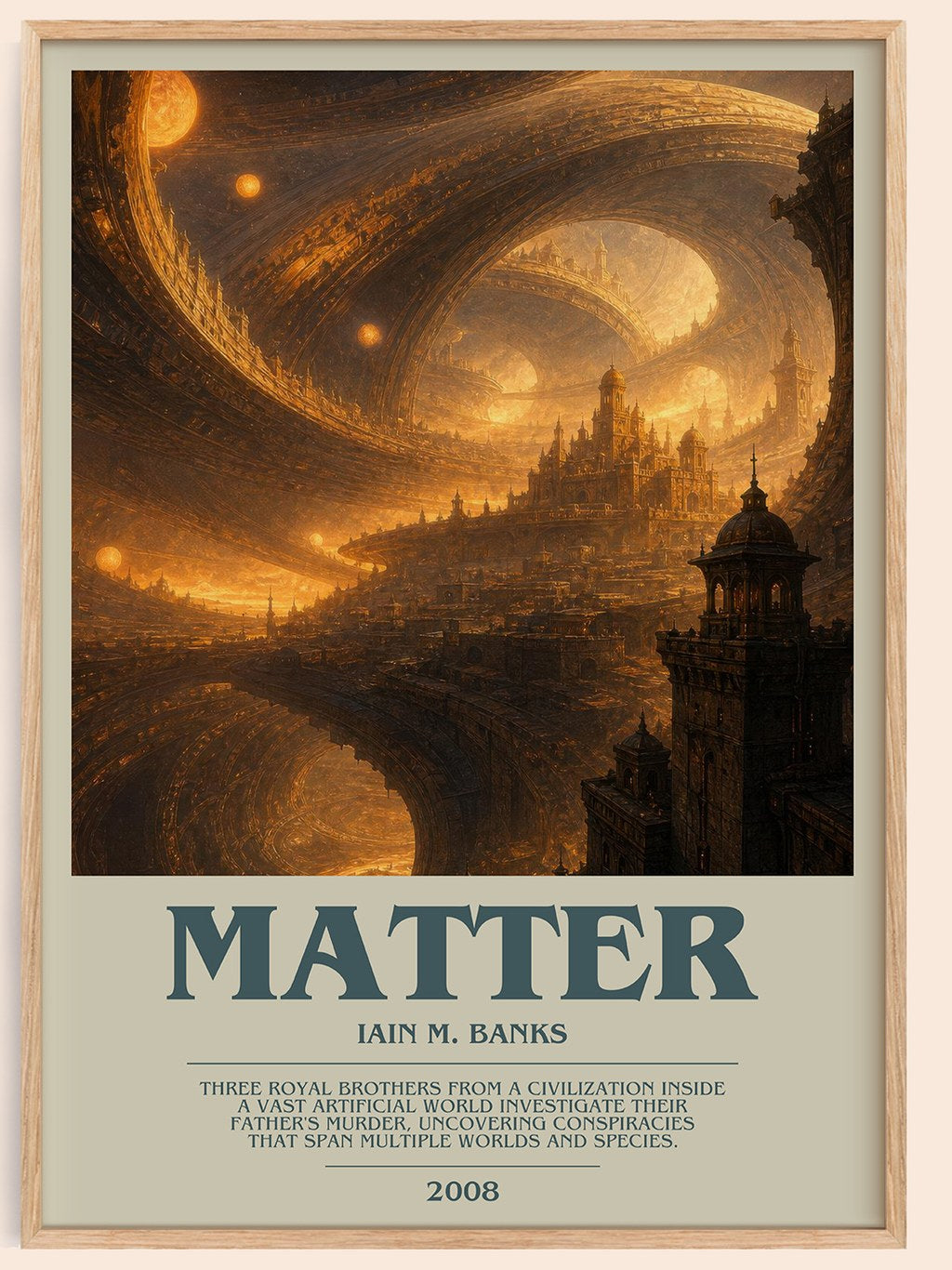 Matter bookish book poster by Iain M. Banks – framed literary art print