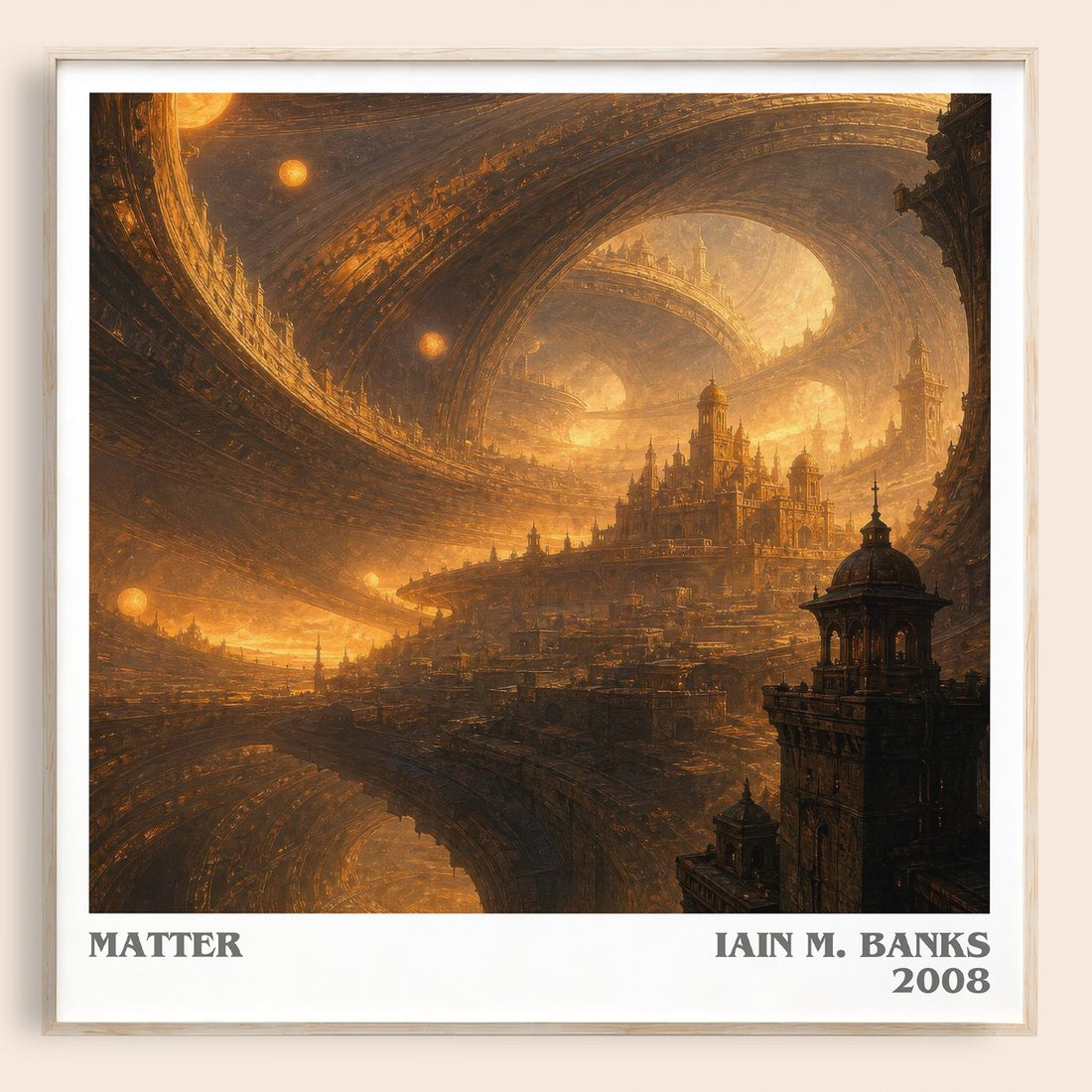 Matter literary book poster by Iain M. Banks – framed literary art print