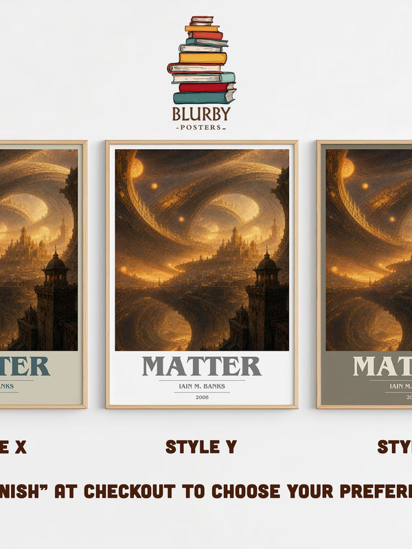 Matter book cover print in frame leaning in hallway – sci fi wall art