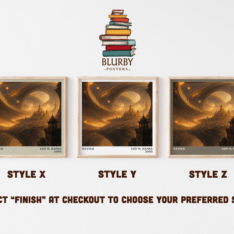 Matter literary print in frame leaning in hallway – sci fi wall art