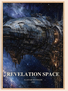 Revelation Space watercolour book poster by Alastair Reynolds – framed literary art print