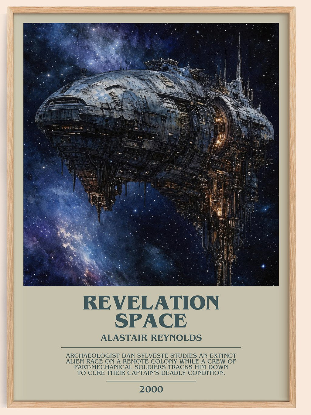 Revelation Space bookish book poster by Alastair Reynolds – framed literary art print