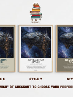 Revelation Space bookish print in frame leaning in hallway – sci fi wall art