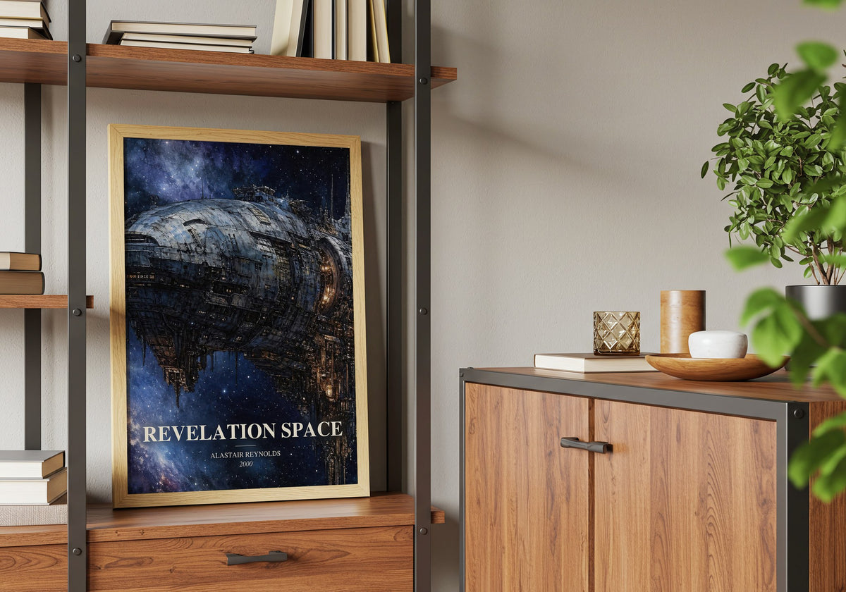 Revelation Space book watercolour illustration paper finish options – matte satin gloss