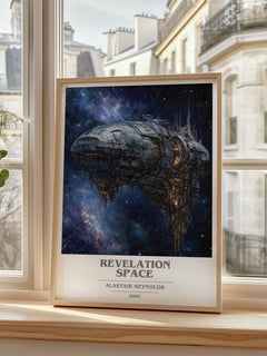 Revelation Space book cover poster colour and style options – Alastair Reynolds book art