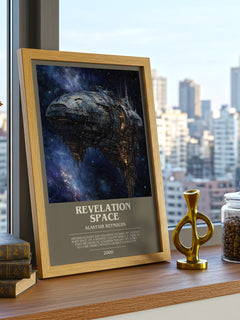 Revelation Space bookish print framed by window – literary home decor