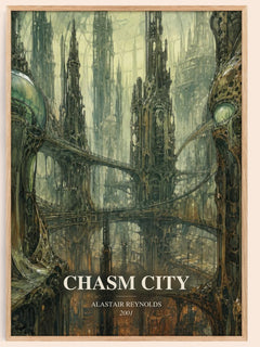Chasm City watercolour book poster by Alastair Reynolds – framed literary art print