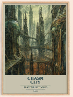 Chasm City book cover book poster by Alastair Reynolds – framed literary art print