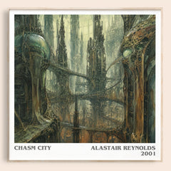 Chasm City literary book poster by Alastair Reynolds – framed literary art print