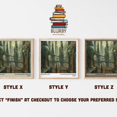 Chasm City literary print in frame leaning in hallway – sci fi wall art