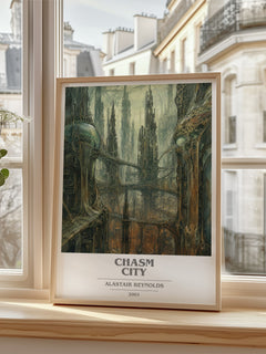Chasm City book cover poster colour and style options – Alastair Reynolds book art