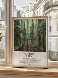 Chasm City bookish poster colour and style options – Alastair Reynolds book art