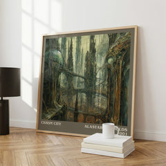 Chasm City literary print framed by window – literary home decor