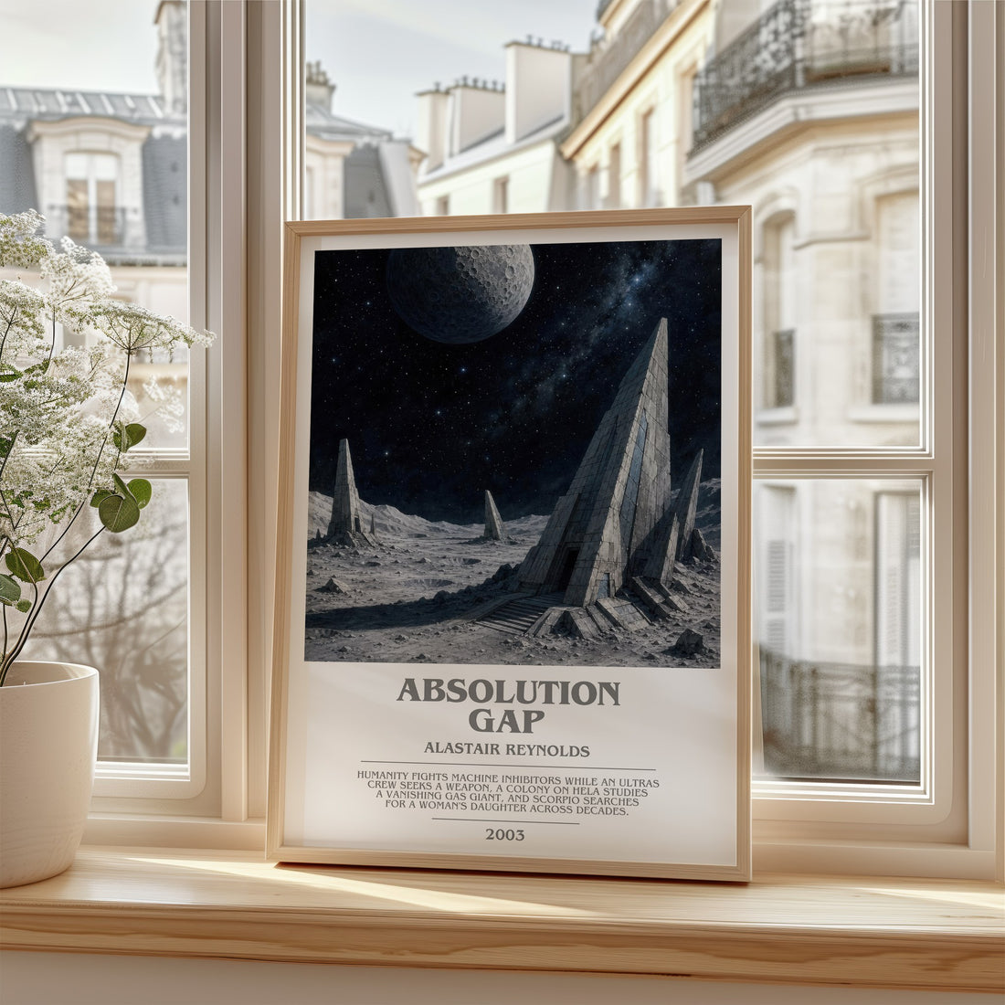 Absolution Gap bookish poster colour and style options – Alastair Reynolds book art