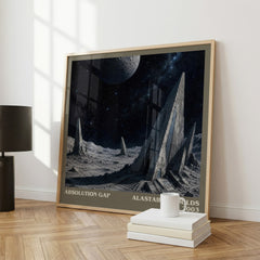 Absolution Gap literary print framed by window – literary home decor