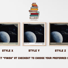 Pushing Ice literary print in frame leaning in hallway – sci fi wall art