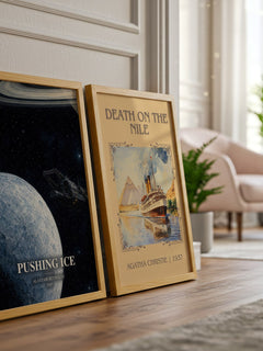 Pushing Ice watercolour print framed by window – literary home decor