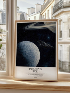 Pushing Ice book cover poster colour and style options – Alastair Reynolds book art