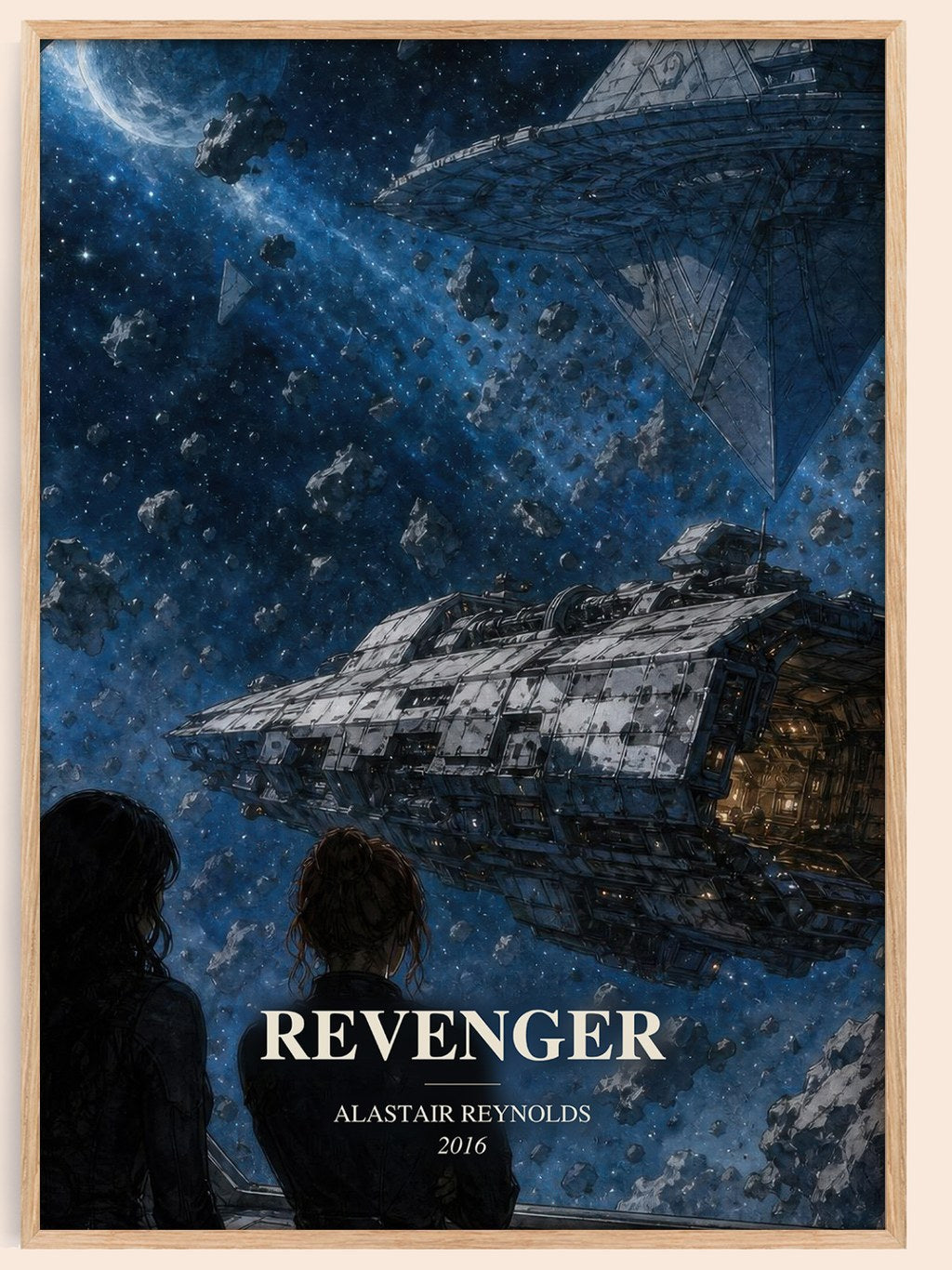 Revenger watercolour book poster by Alastair Reynolds – framed literary art print