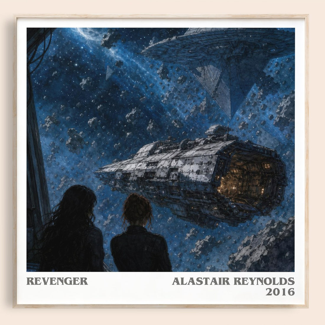 Revenger literary book poster by Alastair Reynolds – framed literary art print