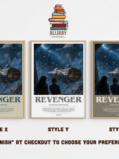 Revenger bookish print in frame leaning in hallway – sci fi wall art