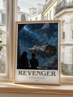 Revenger book cover poster colour and style options – Alastair Reynolds book art