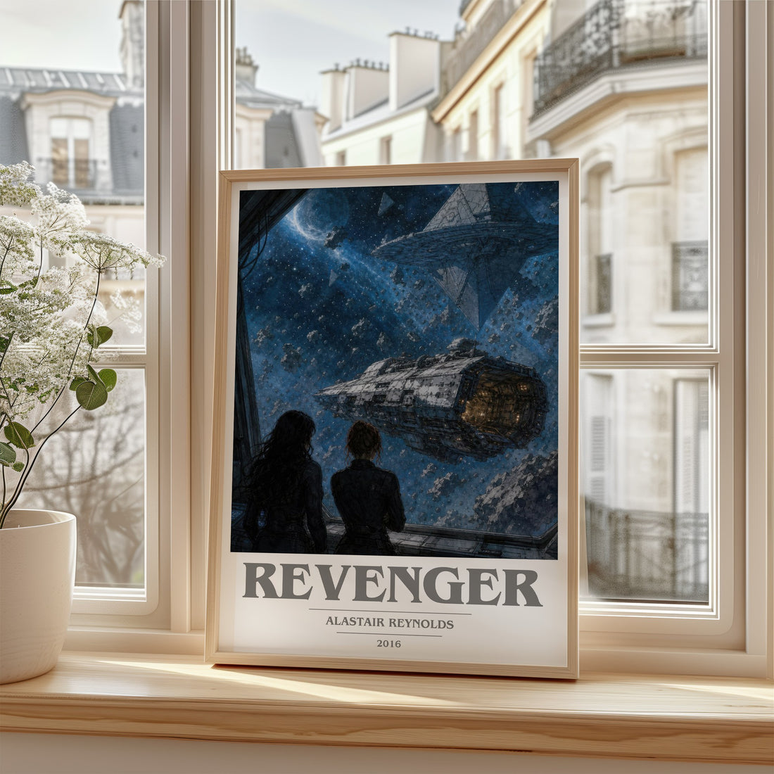 Revenger book cover poster colour and style options – Alastair Reynolds book art