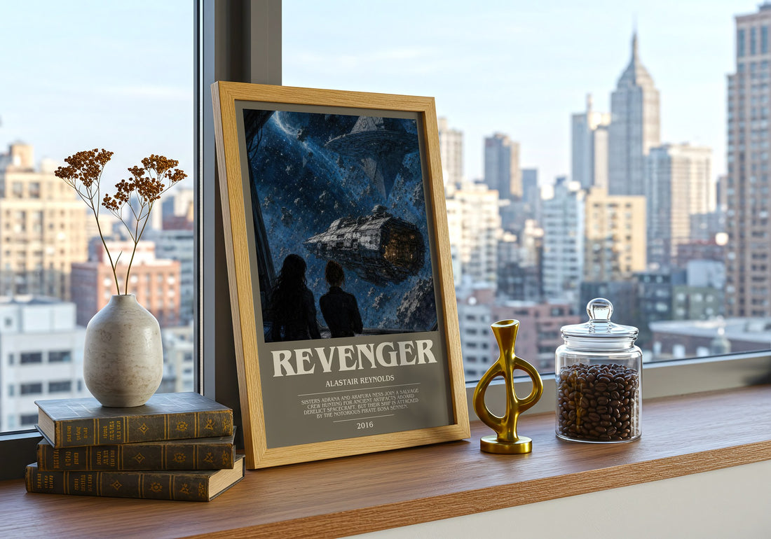 Revenger bookish print framed by window – literary home decor