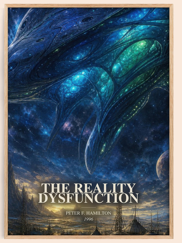 The Reality Dysfunction watercolour book poster by Peter F. Hamilton – framed literary art print
