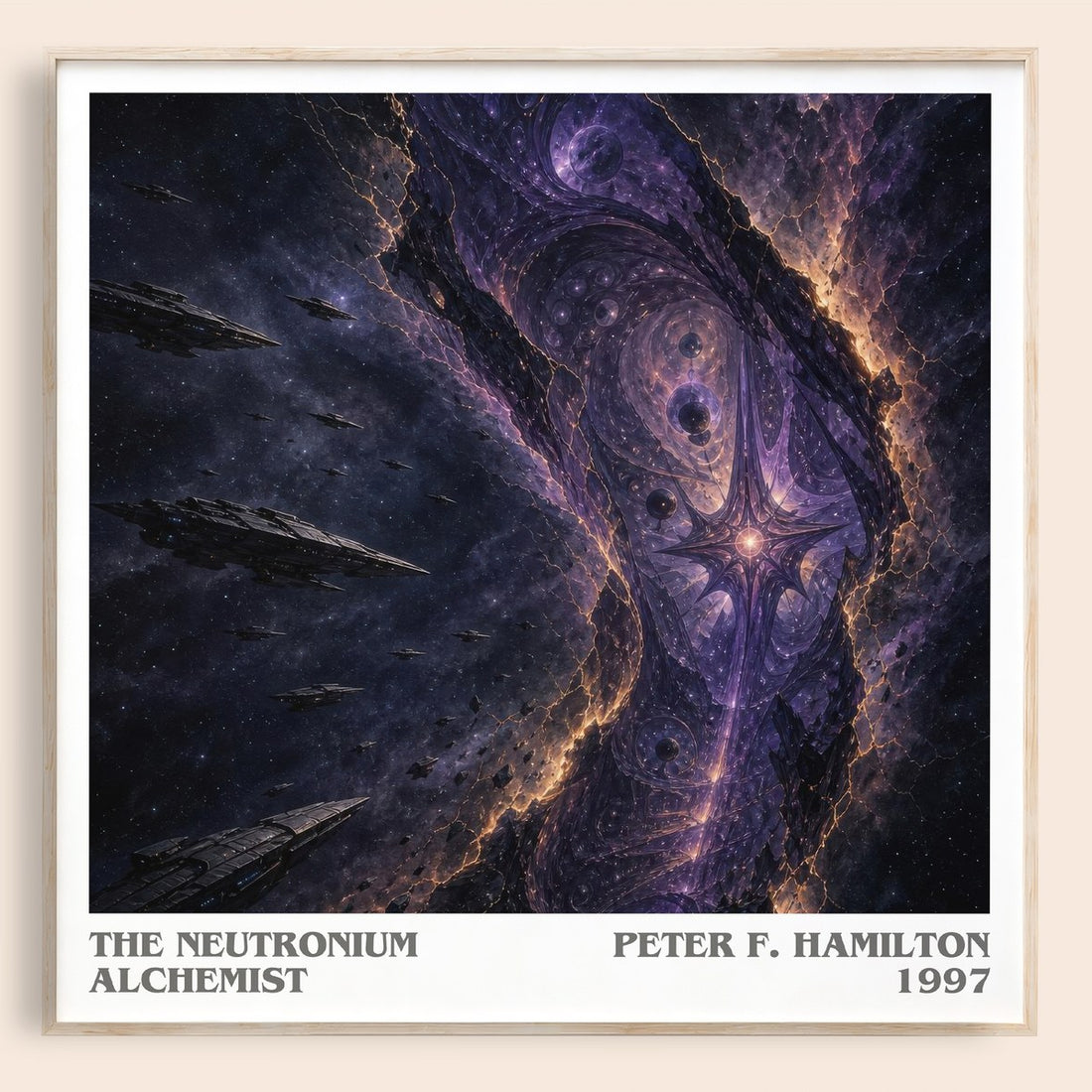 The Neutronium Alchemist literary book poster by Peter F. Hamilton – framed literary art print