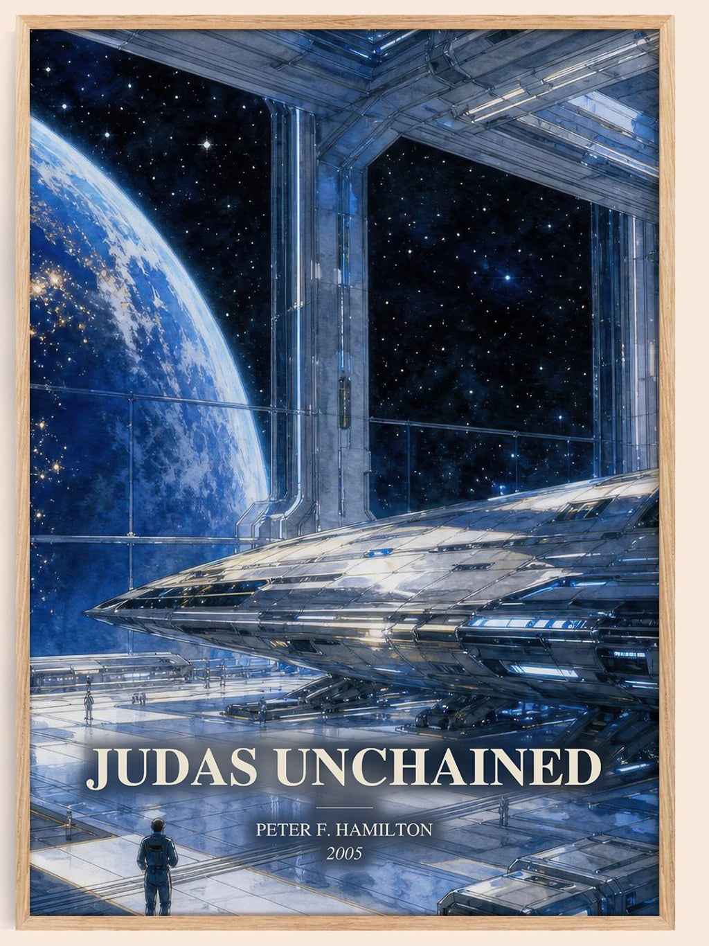 Judas Unchained watercolour book poster by Peter F. Hamilton – framed literary art print
