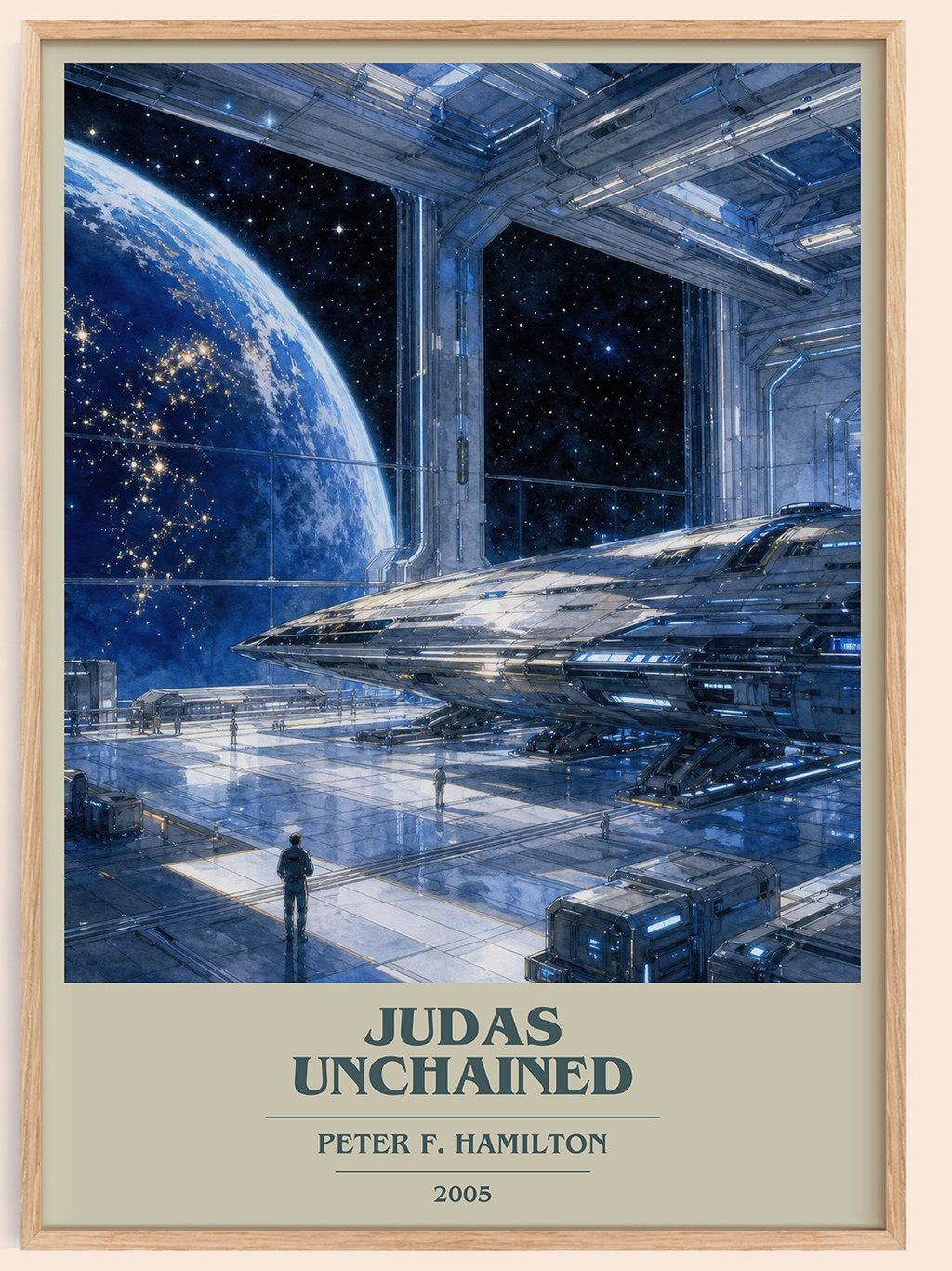 Judas Unchained book cover book poster by Peter F. Hamilton – framed literary art print