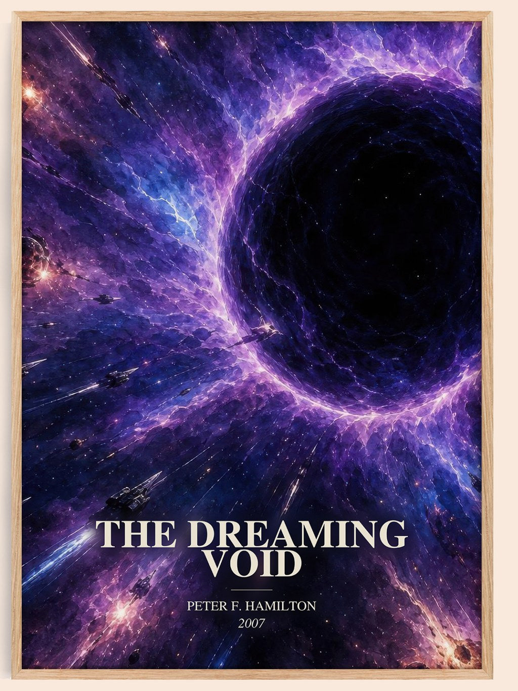 The Dreaming Void watercolour book poster by Peter F. Hamilton – framed literary art print