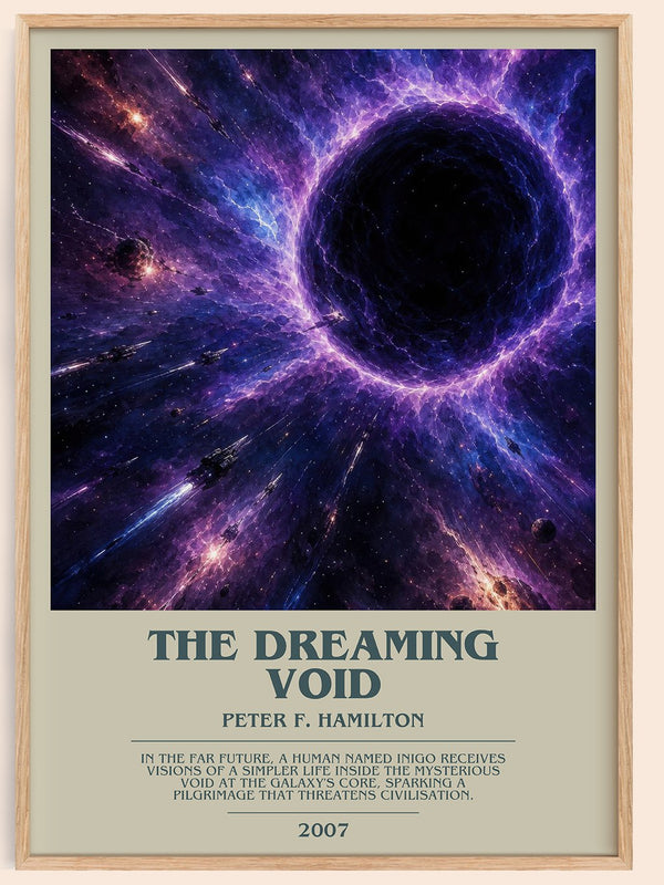 The Dreaming Void bookish book poster by Peter F. Hamilton – framed literary art print
